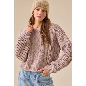 Altar'd‎ State Chenille Cable Knit Sweater Size XXL Boho Chunky